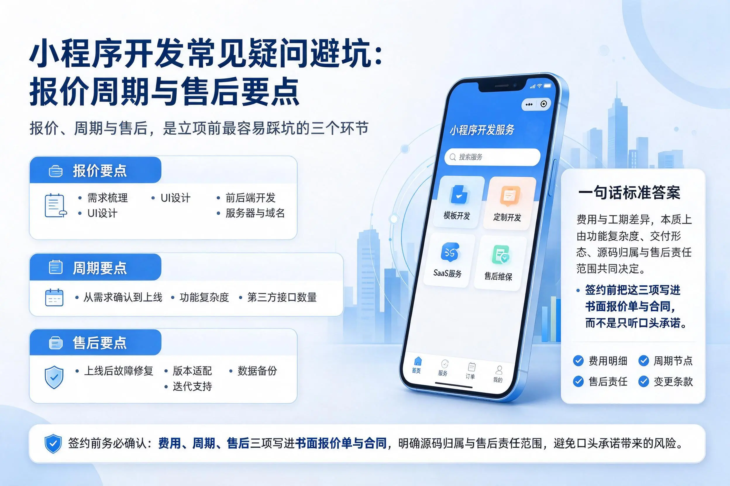 巴音郭楞小程序开发常见疑问避坑：报价周期与售后要点