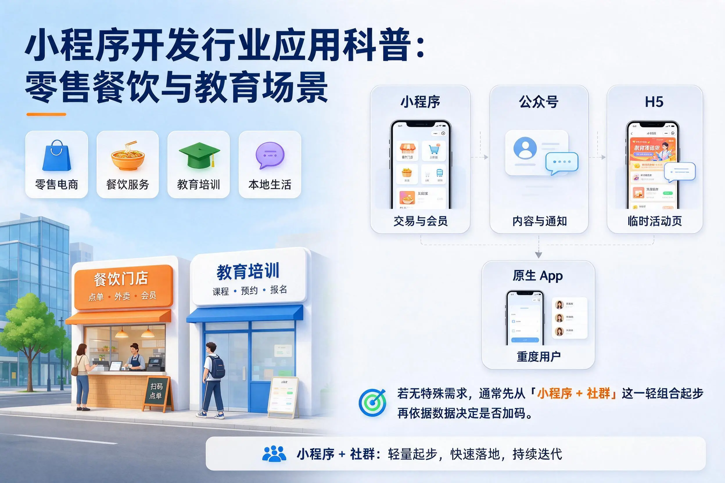 巴音郭楞小程序开发行业应用科普:零售餐饮与教育场景