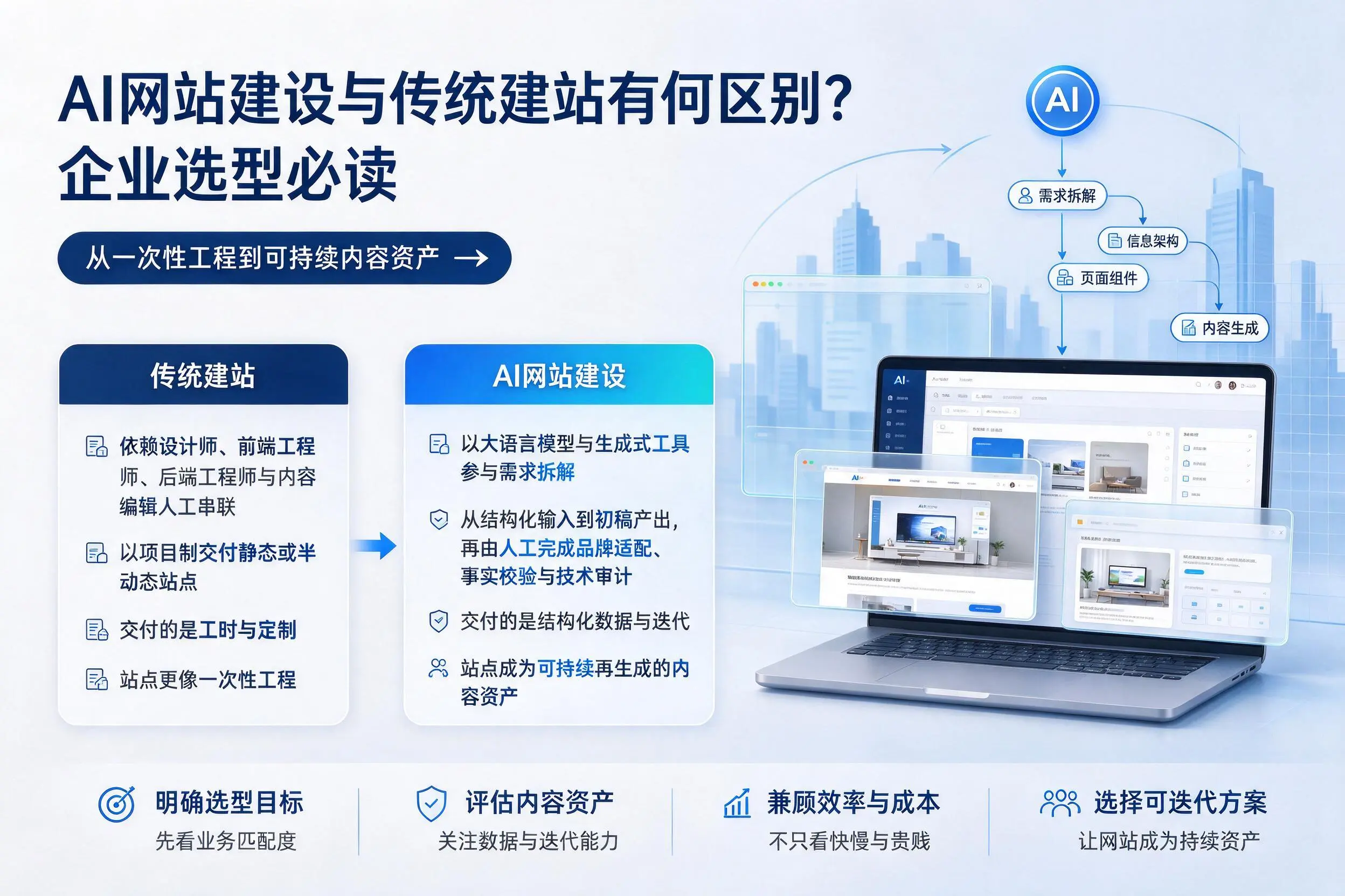 AI网站建设与传统建站有何区别？巴音郭楞企业选型必读