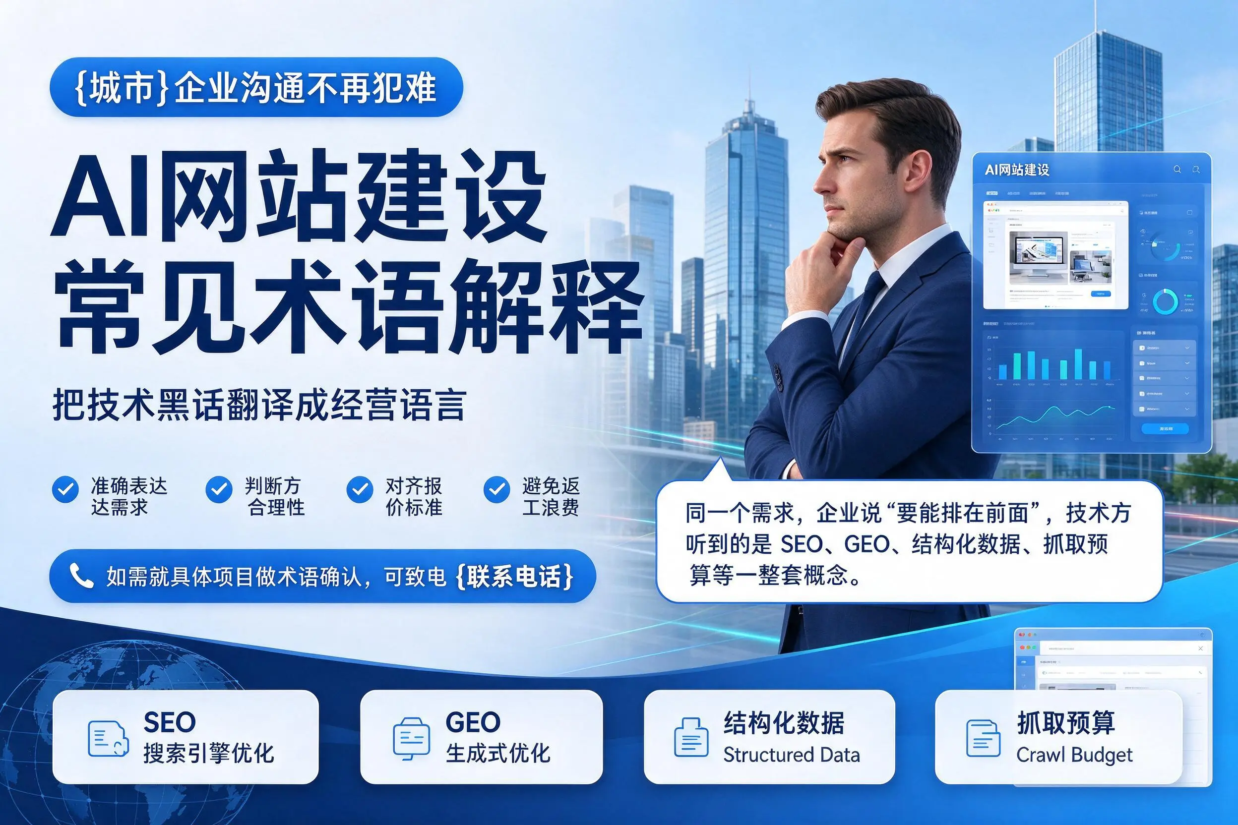 AI网站建设常见术语解释，巴音郭楞企业沟通不再犯难