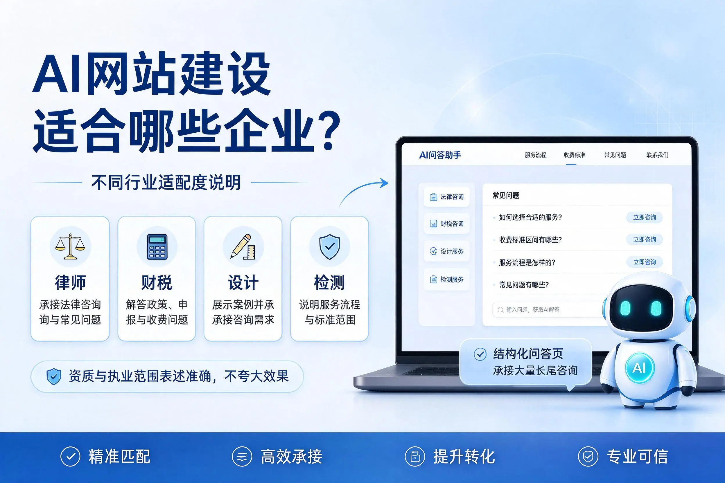 AI网站建设适合哪些企业?巴音郭楞不同行业适配度说明