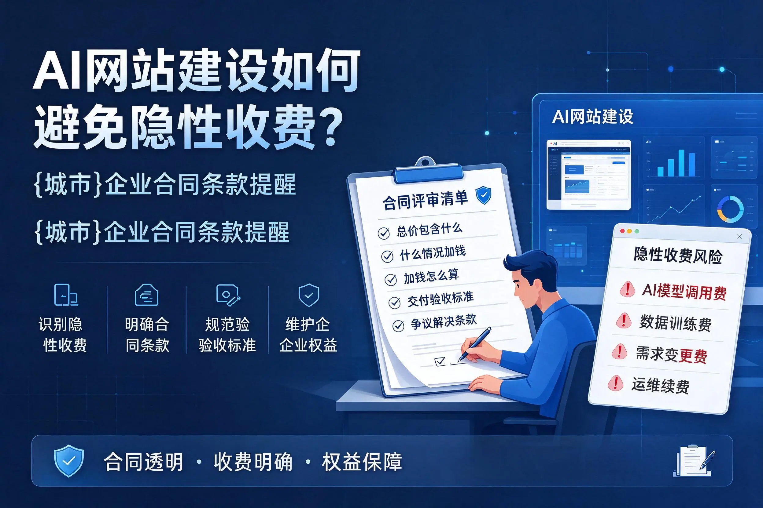 AI网站建设如何避免隐性收费?巴音郭楞企业合同条款提醒
