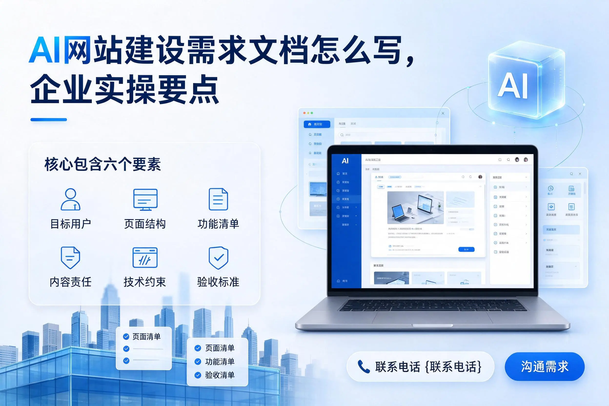 AI网站建设需求文档怎么写,巴音郭楞企业实操要点
