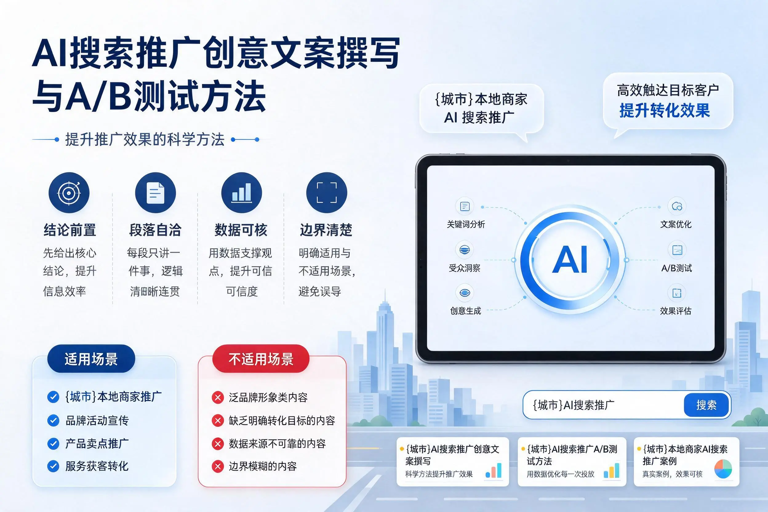 巴音郭楞AI搜索推广创意文案撰写与A/B测试方法